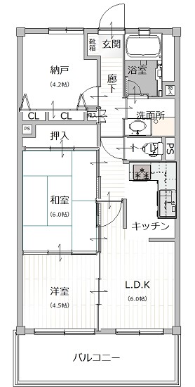 東大阪・中古マンションの元の間取り